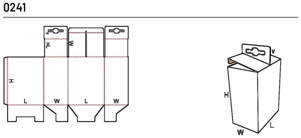Развёртка и габариты гофрокороба FEFCO 0241