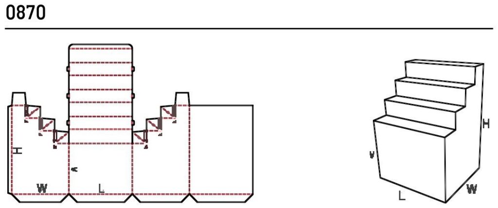 Развёртка и габариты гофрокороба FEFCO 0870