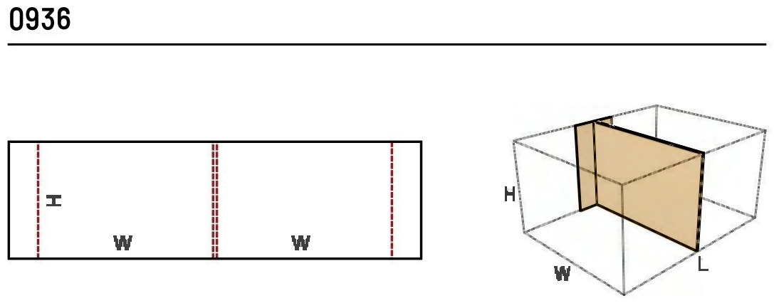 Развёртка и габариты коробки FEFCO 0936
